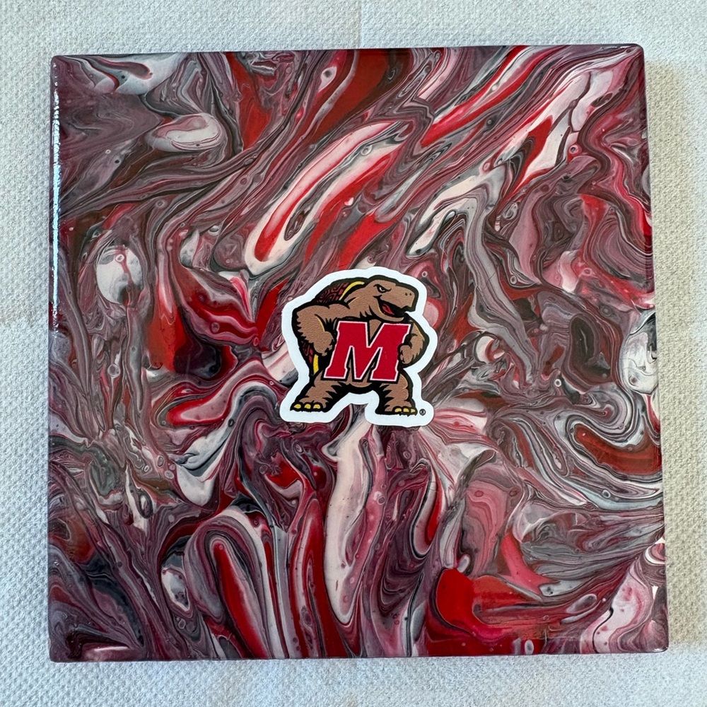 Terps Abstract Red and Gray Canvas Art

Poured Painted Tile Coaster